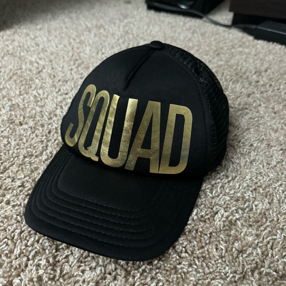 Black & Gold Squad Mesh Back Hat